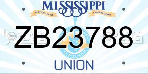 ZB23788 Mississippi License Plate