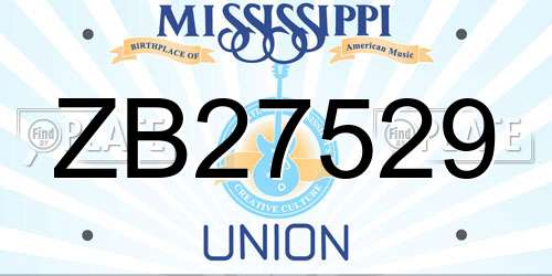 ZB27529 Mississippi License Plate