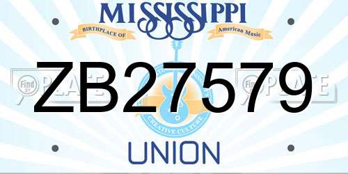 ZB27579 Mississippi License Plate