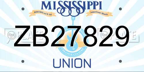 ZB27829 Mississippi License Plate