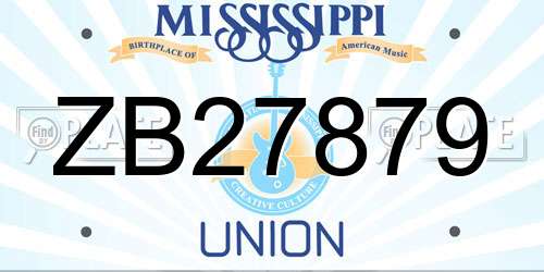 ZB27879 Mississippi License Plate
