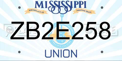 ZB2E258 Mississippi License Plate