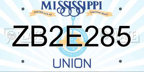ZB2E285 Mississippi License Plate