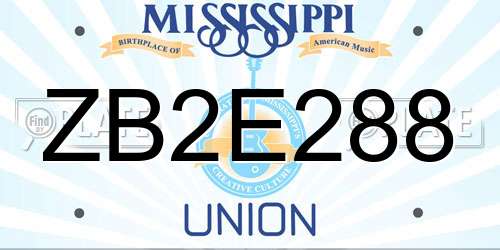 ZB2E288 Mississippi License Plate