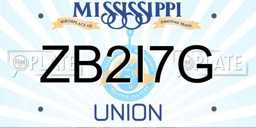ZB2I7G Mississippi License Plate