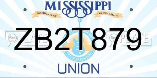 ZB2T879 Mississippi License Plate