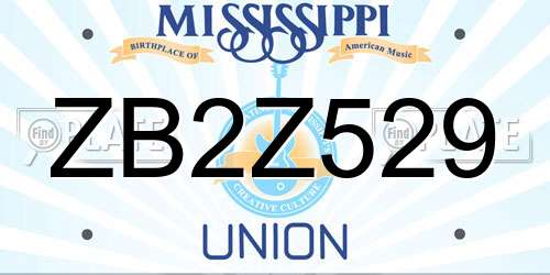 ZB2Z529 Mississippi License Plate