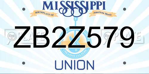 ZB2Z579 Mississippi License Plate
