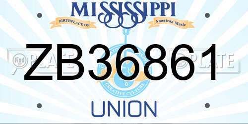 ZB36861 Mississippi License Plate