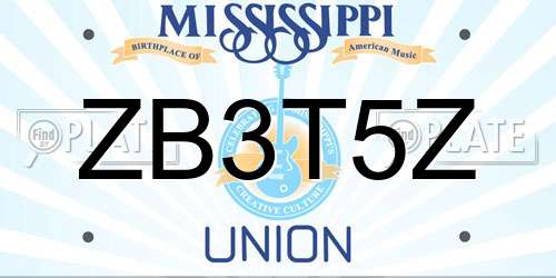 ZB3T5Z Mississippi License Plate