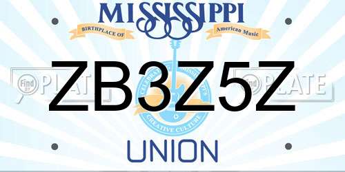 ZB3Z5Z Mississippi License Plate