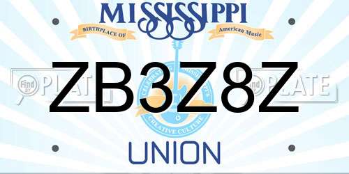 ZB3Z8Z Mississippi License Plate