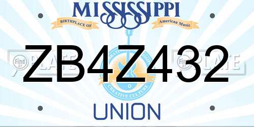 ZB4Z432 Mississippi License Plate