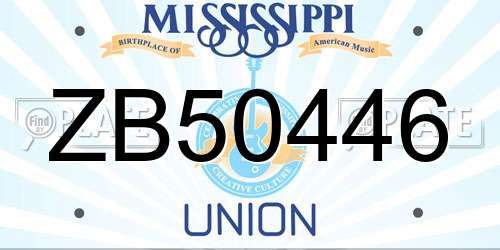 ZB50446 Mississippi License Plate