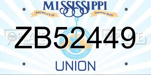 ZB52449 Mississippi License Plate