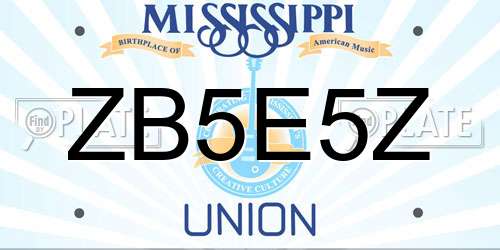 ZB5E5Z Mississippi License Plate