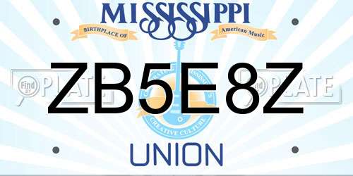 ZB5E8Z Mississippi License Plate