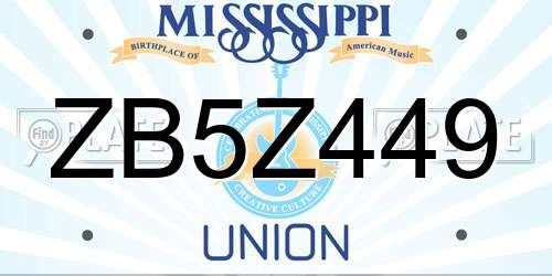 ZB5Z449 Mississippi License Plate