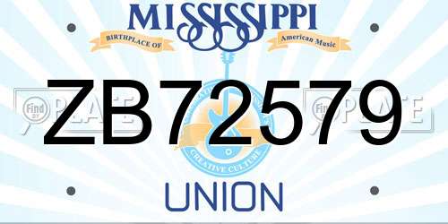 ZB72579 Mississippi License Plate