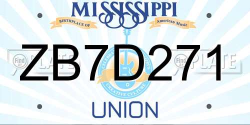 ZB7D271 Mississippi License Plate
