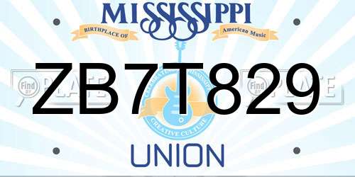 ZB7T829 Mississippi License Plate