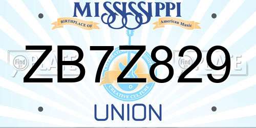 ZB7Z829 Mississippi License Plate