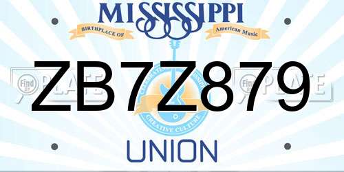 ZB7Z879 Mississippi License Plate