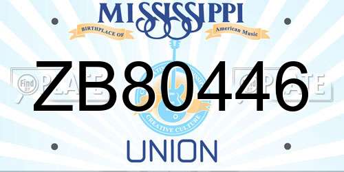 ZB80446 Mississippi License Plate