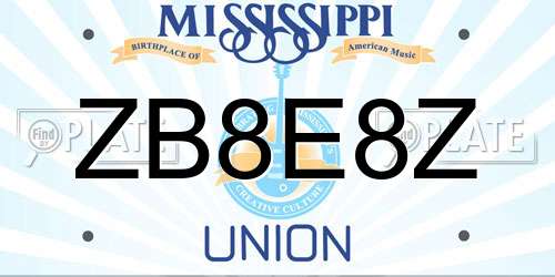 ZB8E8Z Mississippi License Plate