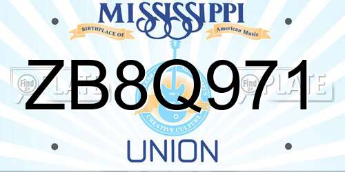 ZB8Q971 Mississippi License Plate