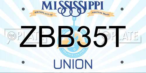 ZBB35T Mississippi License Plate
