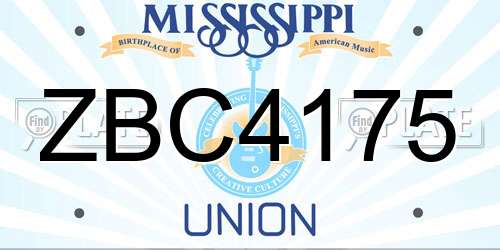 ZBC4175 Mississippi License Plate