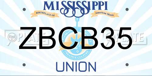 ZBCB35 Mississippi License Plate