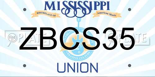 ZBCS35 Mississippi License Plate