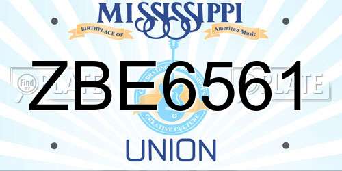 ZBE6561 Mississippi License Plate