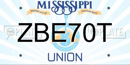 ZBE70T Mississippi License Plate