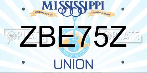 ZBE75Z Mississippi License Plate