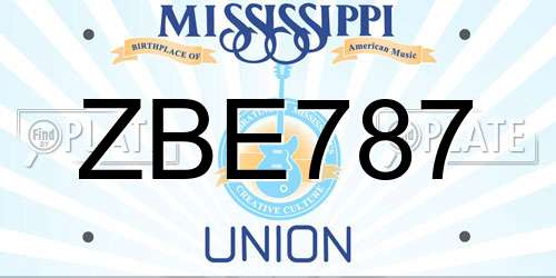 ZBE787 Mississippi License Plate