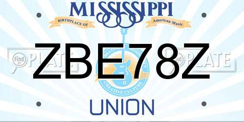 ZBE78Z Mississippi License Plate