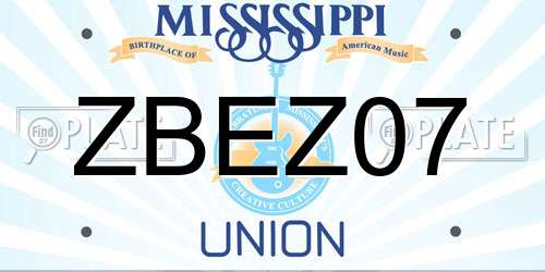 ZBEZ07 Mississippi License Plate