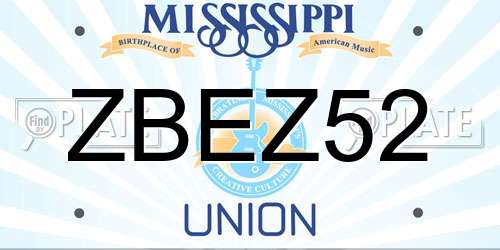 ZBEZ52 Mississippi License Plate