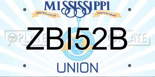 ZBI52B Mississippi License Plate