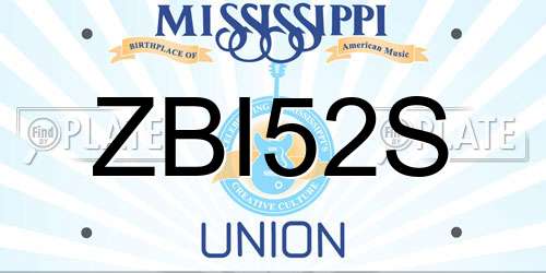 ZBI52S Mississippi License Plate
