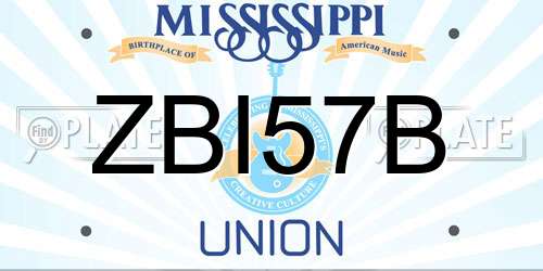 ZBI57B Mississippi License Plate