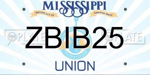 ZBIB25 Mississippi License Plate