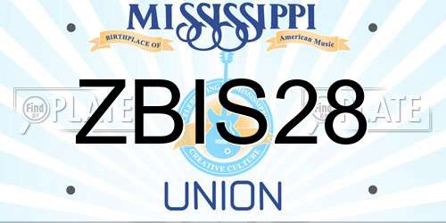 ZBIS28 Mississippi License Plate