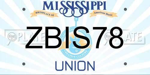 ZBIS78 Mississippi License Plate