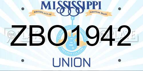 ZBO1942 Mississippi License Plate