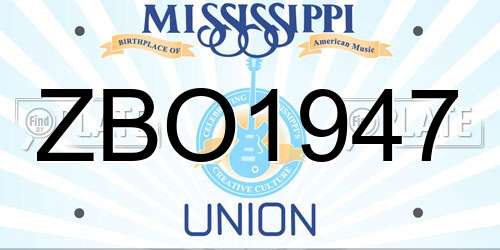 ZBO1947 Mississippi License Plate