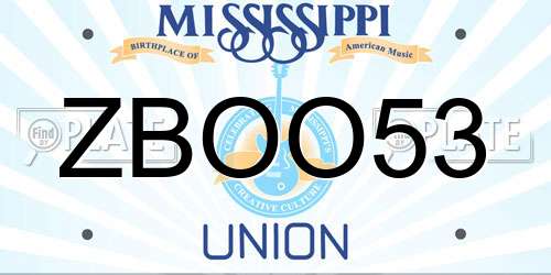 ZBOO53 Mississippi License Plate